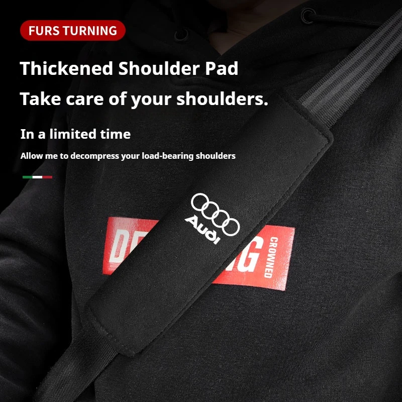 

Car seat belt shoulder cover flap fur cover for Audi A3 Q5 Q3 Q4 A4 B8 B7 A6 C7 A5 A7 A8 RS3 RS4 RS5 RS6 Auto parts