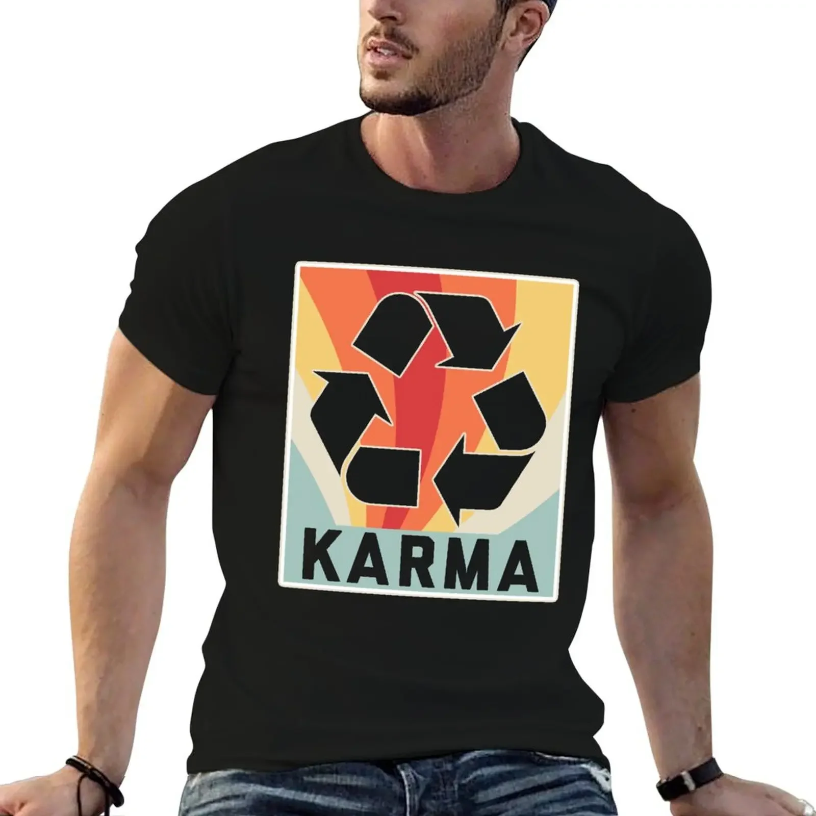 

Karma Retro T-Shirt luxury designer funny gifts cute tops mens big and tall t shirts