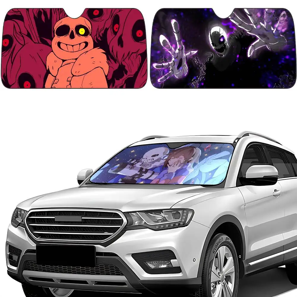 U-Undertale سيارة ظلة غطاء الزجاج الأمامي حماية من الأشعة فوق البنفسجية اكسسوارات السيارات قناع للسيارات