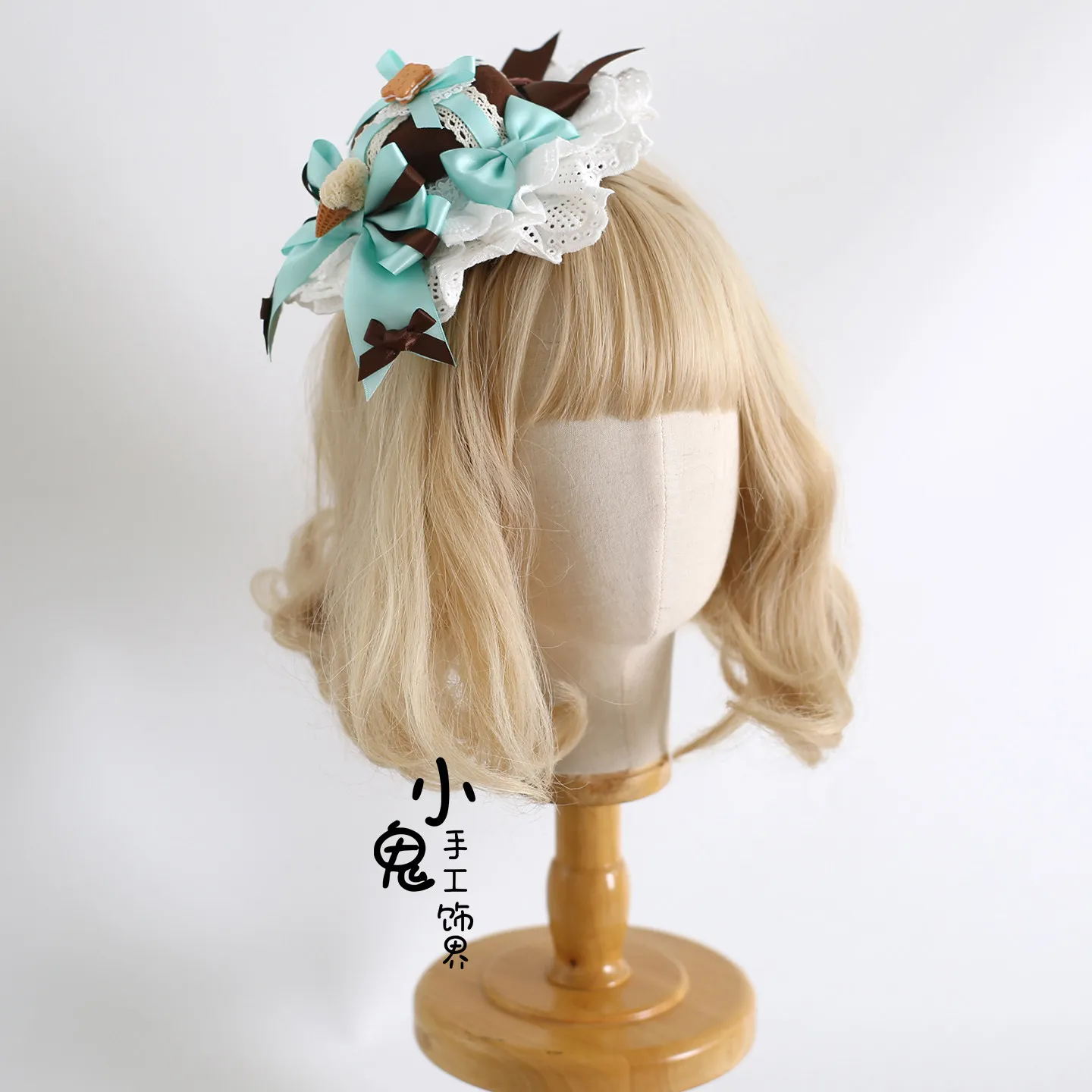 Top Hat Lolita Small Thing Cake Lolita Hair Accessories for Women Original Handmade Mint Chocolate Headband