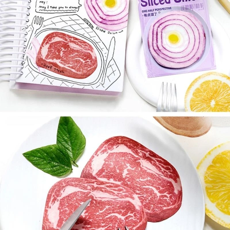 Dxab Fruit Themd Note Paper 30heets Veget Notes Pocket Blocons Adhéive Note Adhéive Petit bloc-notes pour noter