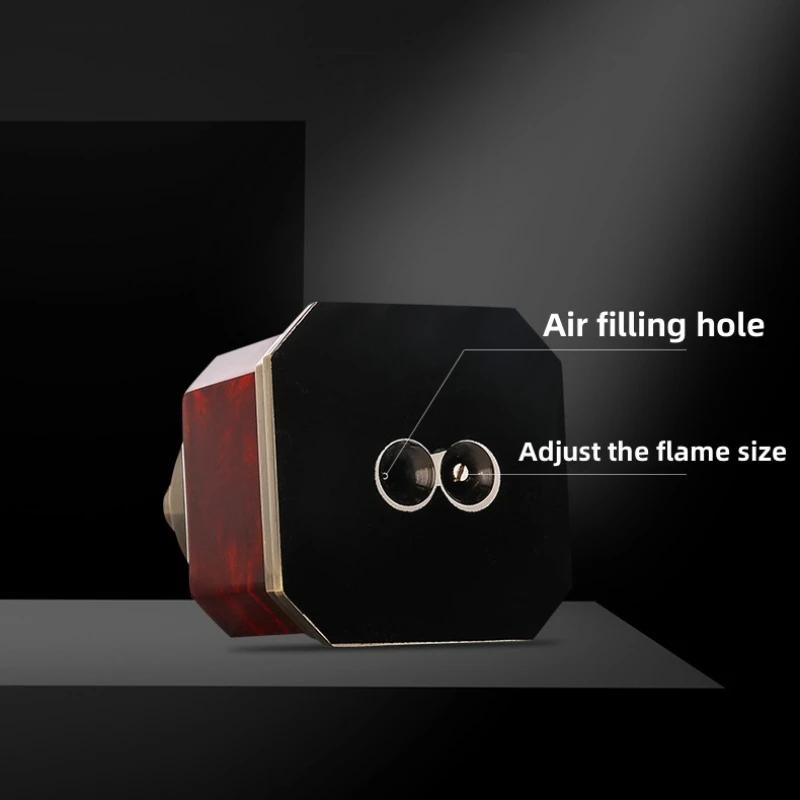 New HONEST Four Jet Red Flame Lighter Butane Gas Eight Corner Metal Windproof Cigar Lighter No Butane Gas For Men\'s Gifts