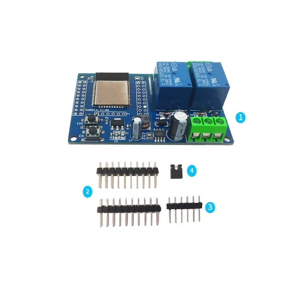 Flexible Switching Motor Controller WROOM-32E Board Dual WiFi Relay Reference Code Included Compact PCB Design