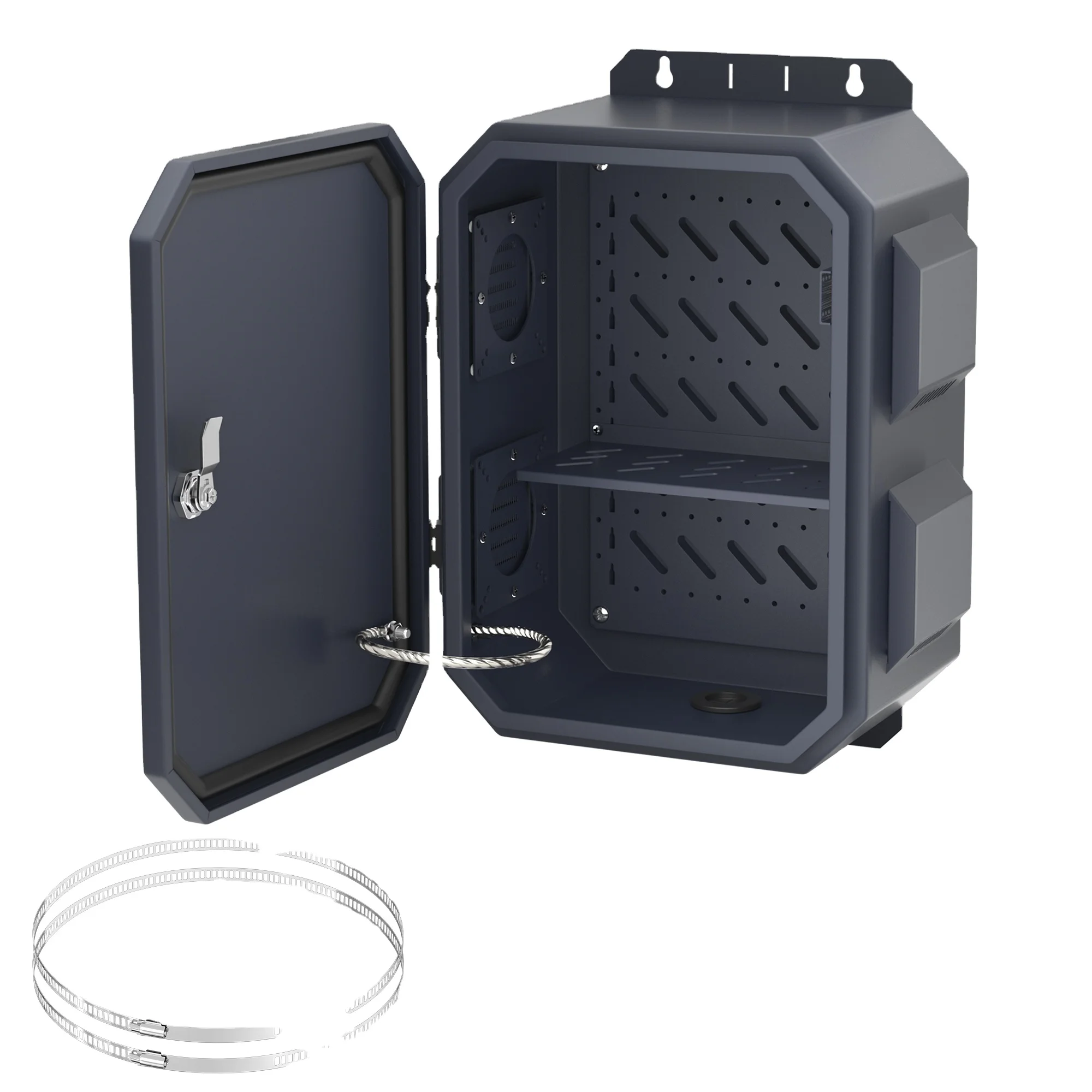 

400X300X200MM Outdoor Electrical Box Metal Waterproof Electrical Junction Box Weatherproof IP65 Vented Enclosure With Fan