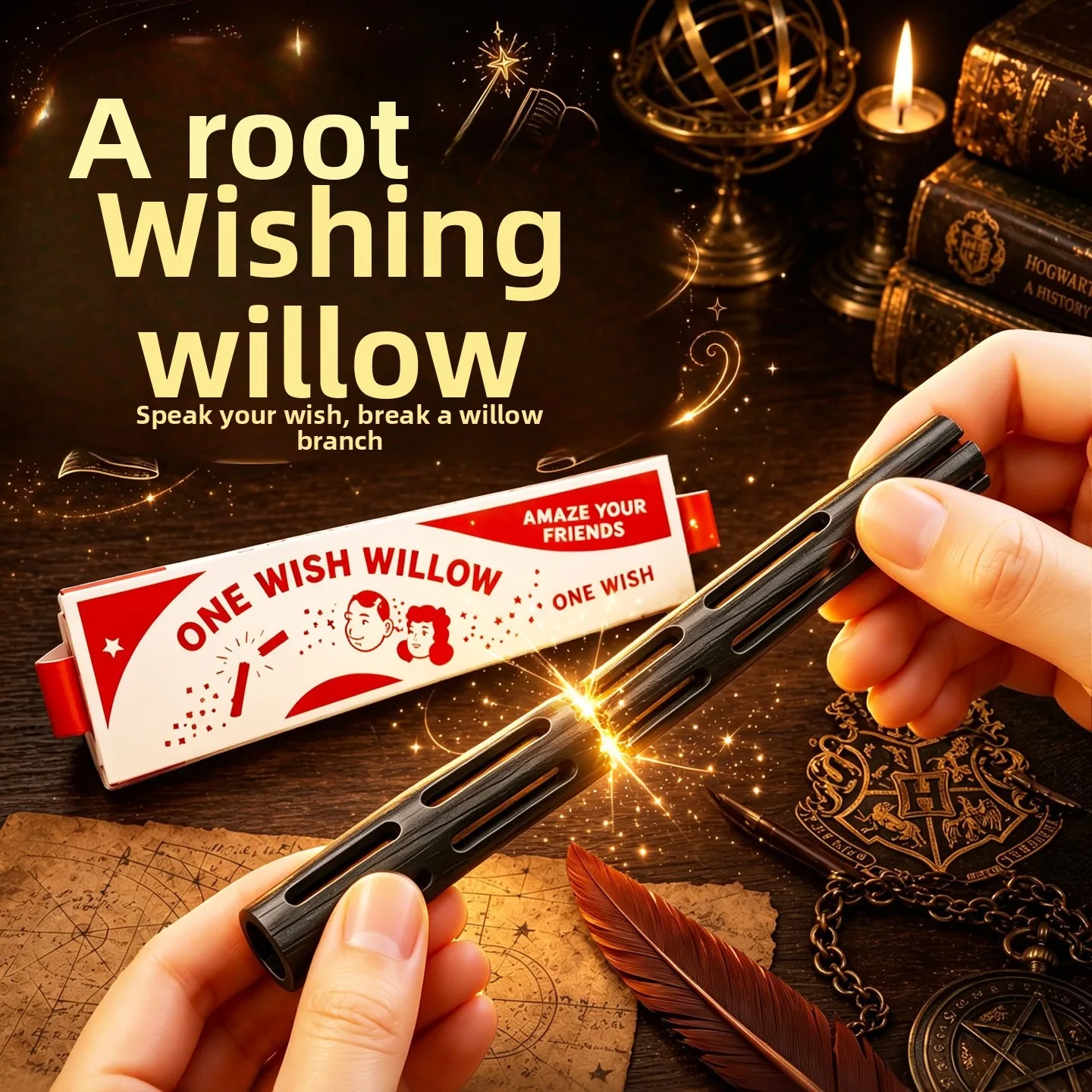 3D Printed One Wish Willow Stick with Box Black Willow Break And Wish Sticks Multi Purpose Wishing Figurine Gifts for Friends
