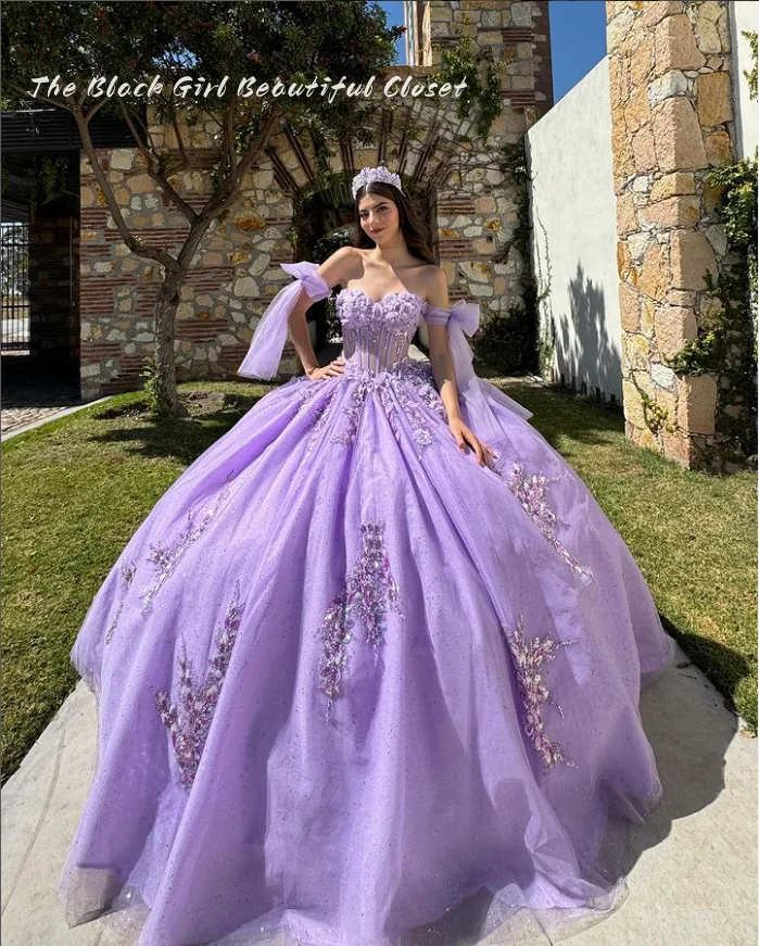 Melancholy Lilac Purple Quinceanera Dresses Sweetheart Elegant 15 Years Luxury Princess Gowns Sparkling Beaded Appliqued Prom