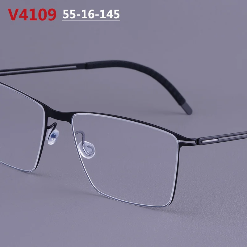 

Норвежский бренд, мужские титановые квадратные оправы для очков, деловые прямоугольные ультралегкие очки, женские очки ручной работы с тонкой оправой V4109