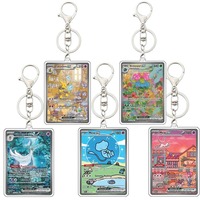 Anime Pokemon Charizard Mew Venusaur Zapdos Gardevoir Alakazam Diy Game Card Shape Acrylic Keychain Pendant Decoration 5Cm