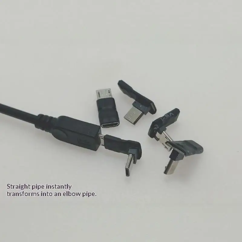 90 Degree Micro USB Male To Female Adapter 5 Core Right Left Angle Connector