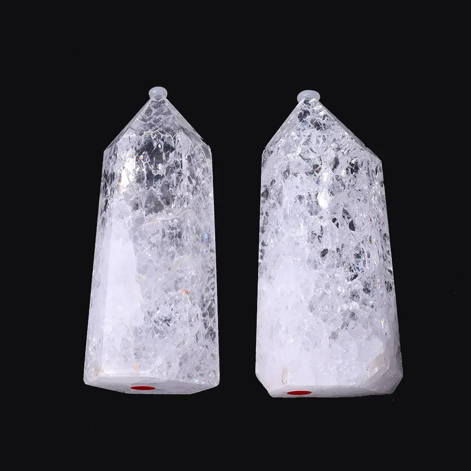 1pcs Natural Crystal Healing Stone Reiki Gem Meditation Wand Transparent Quartz Tower Natural Popcorn Transparent Quartz Rod