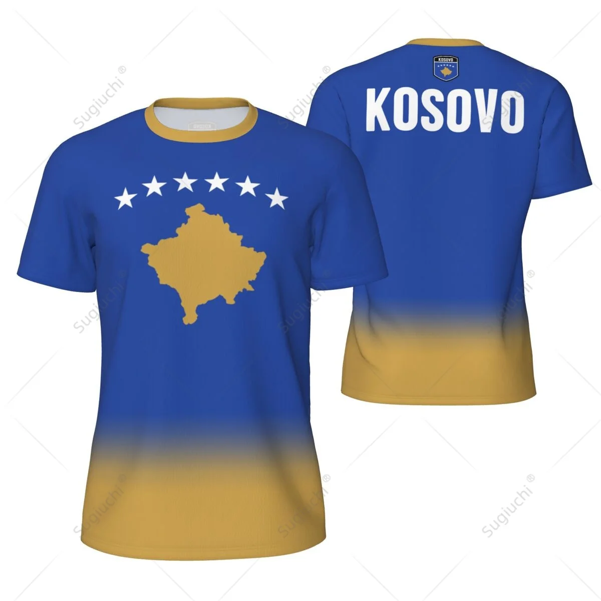 Sports Mesh T-shirt Kosovo Flag For Running Bike Soccer Tennis Football Fitness Tees 3D Printed Custom