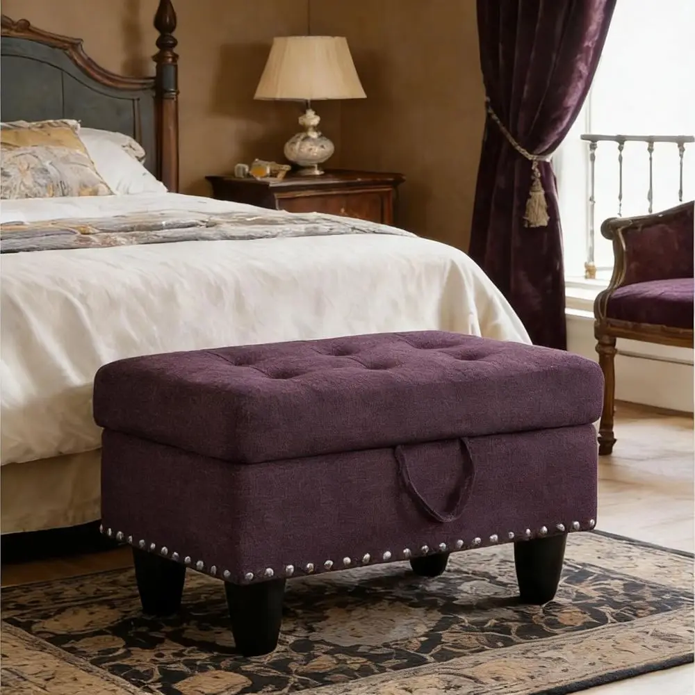 

Ottoman with Storage or Living Room, 28.5'' Living Room Ottomans oot Rest, Upholstered Entryway Bench, End o Bed Storage Bench,