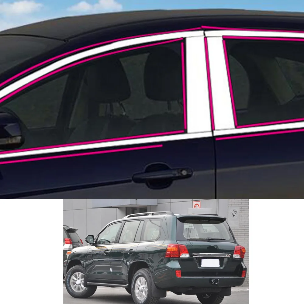 

For Toyota LAND CRUISER FJ200 LC200 2008-2011 2012 2013 2014-2017 2018 2019 2020 Sticker Pillar Window Middle Strip Trim Frame