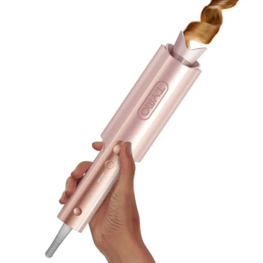 

CurlPro Plus Automatic Rotating Curling Iron - Upgraded Long Barrel Curling Wand for Long Hair Ceramic Hair Curler for Women An