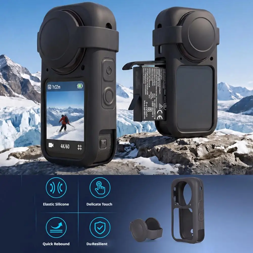 Case For Insta360 X6 Silicone Protective Cover Anti-Scratch Lens Cap Protector For Insta360 X6 Case Camera Shell Accessories