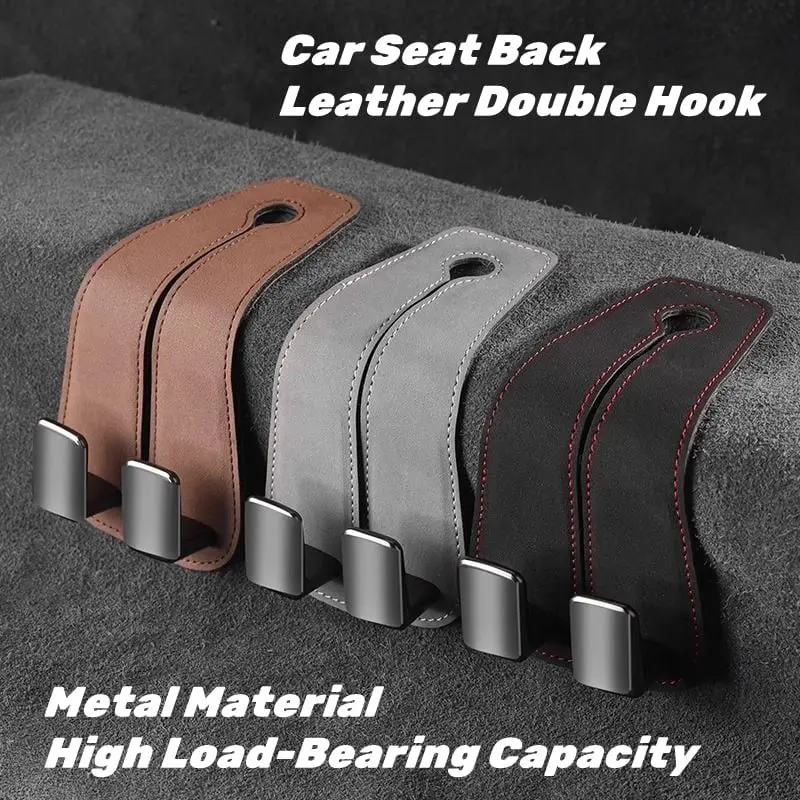 Car Seat Back Double Hook Customized Seat Back Hook Suede Hook For Car Vehicle Accessories Interior Car Tools Metal Hook Hanger