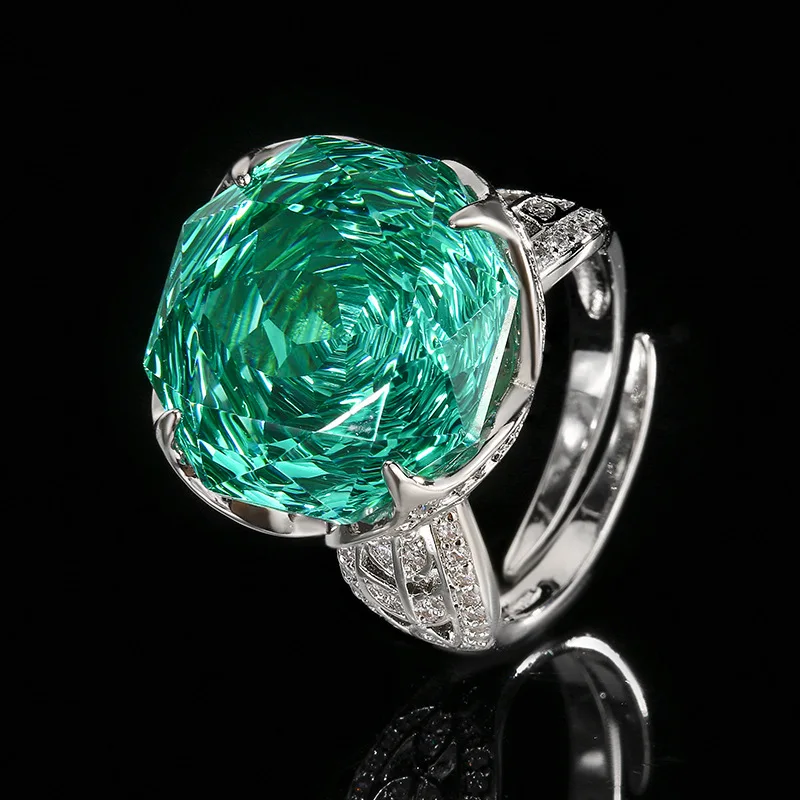 قابل للتعديل روز قطع الدائري متعدد الألوان الوردي الأرجواني مكعب زركونيا بيان خاتم خمر الأزهار تصميم الأزياء والمجوهرات للنساء #4