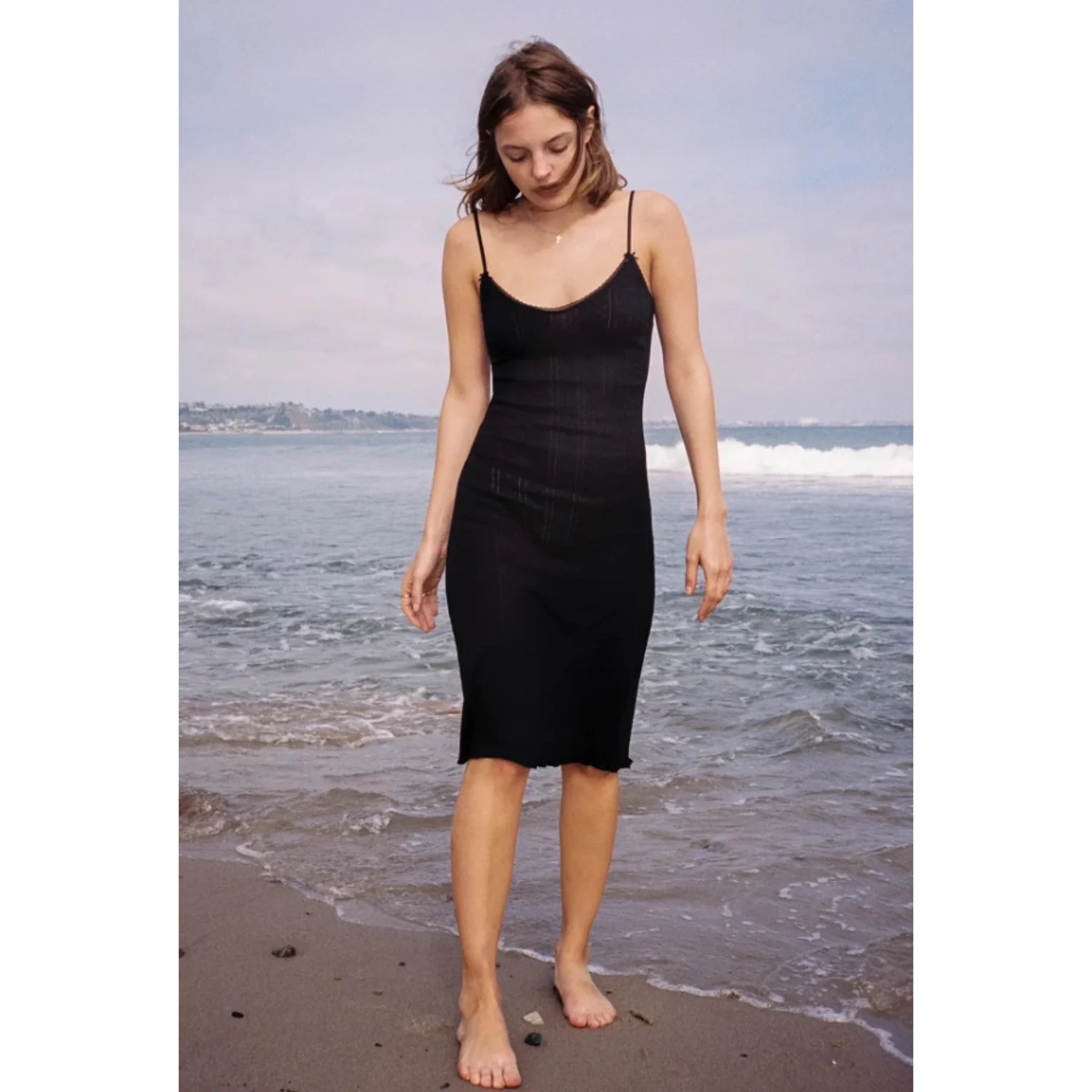 

COUCOU Long-Sleeved Tie-Dye Skirt with Frill Hem