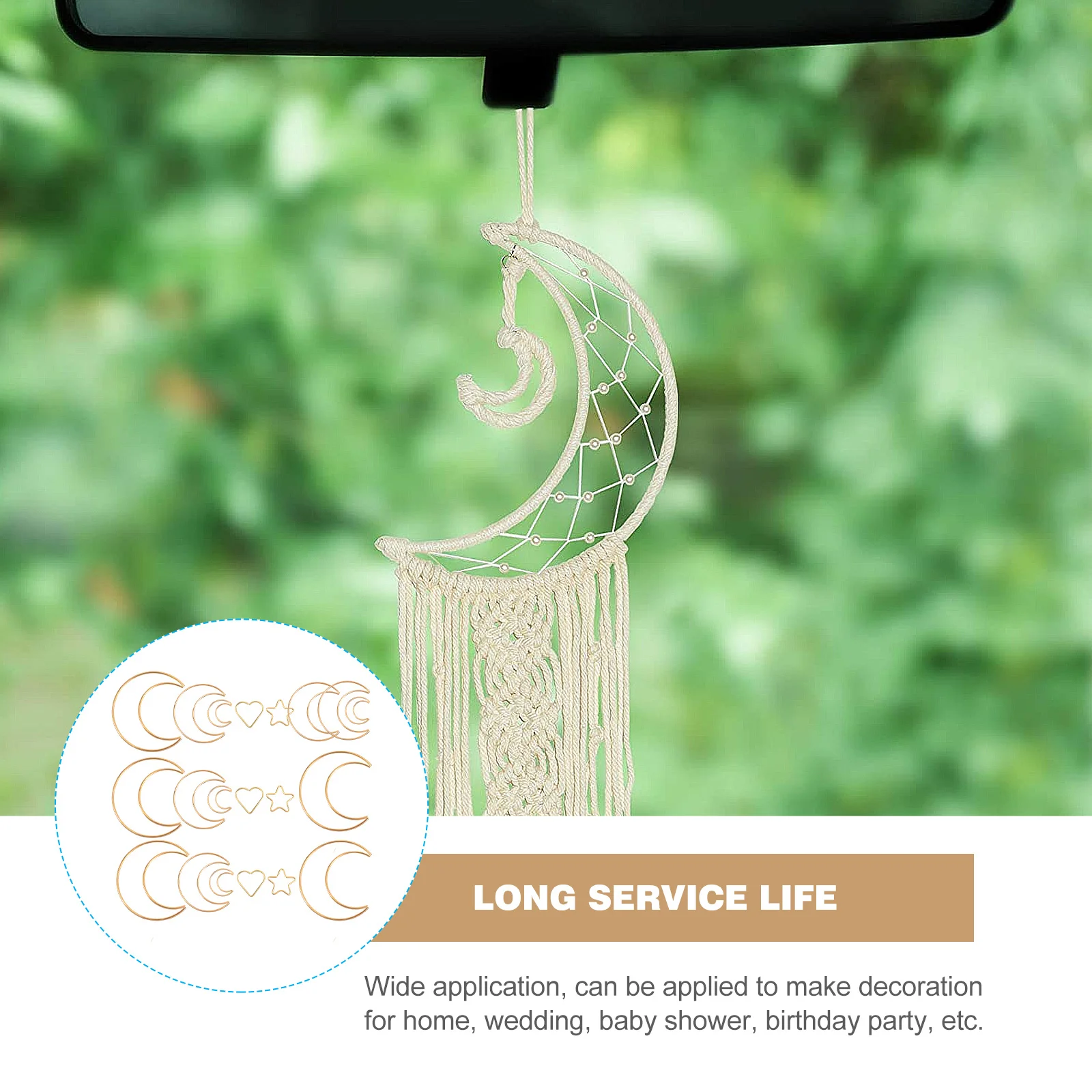 

20pcs Dream Catcher Accessories Metal Moon Hoop For Diy Craft Decor Macrame Ring Dream Catcher Making Hoop Home Wedding Party