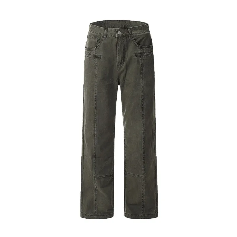 OR FL American Retro Three-dimensional Wash With Water 100 Cotton Women Cargo Trousers Trendy Brand Pile up Feeling Baggy Pants