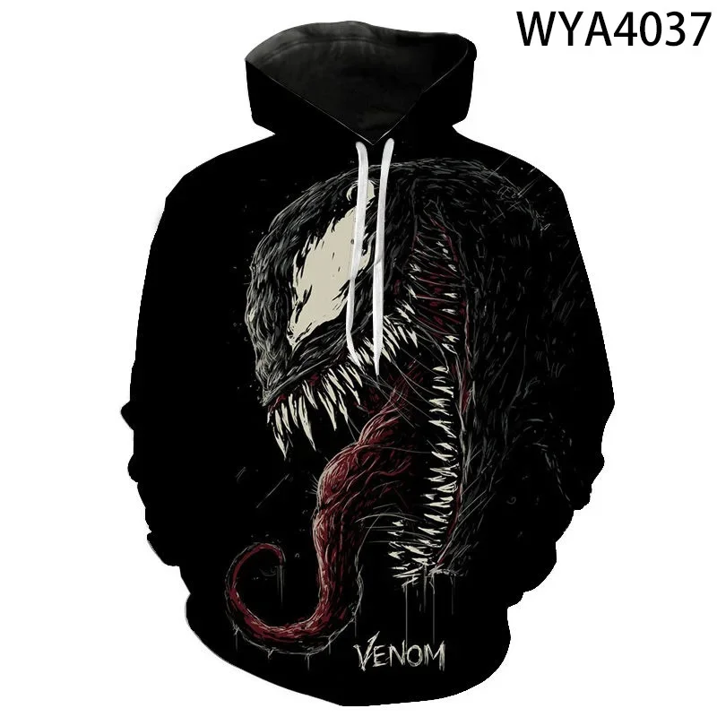 Venom Boys Hoodie Marvel Men\'s Hoodie 3D Printing Oversized Pullover MINISO Men\'s Hoodie Fashion New Men\'s Clothing