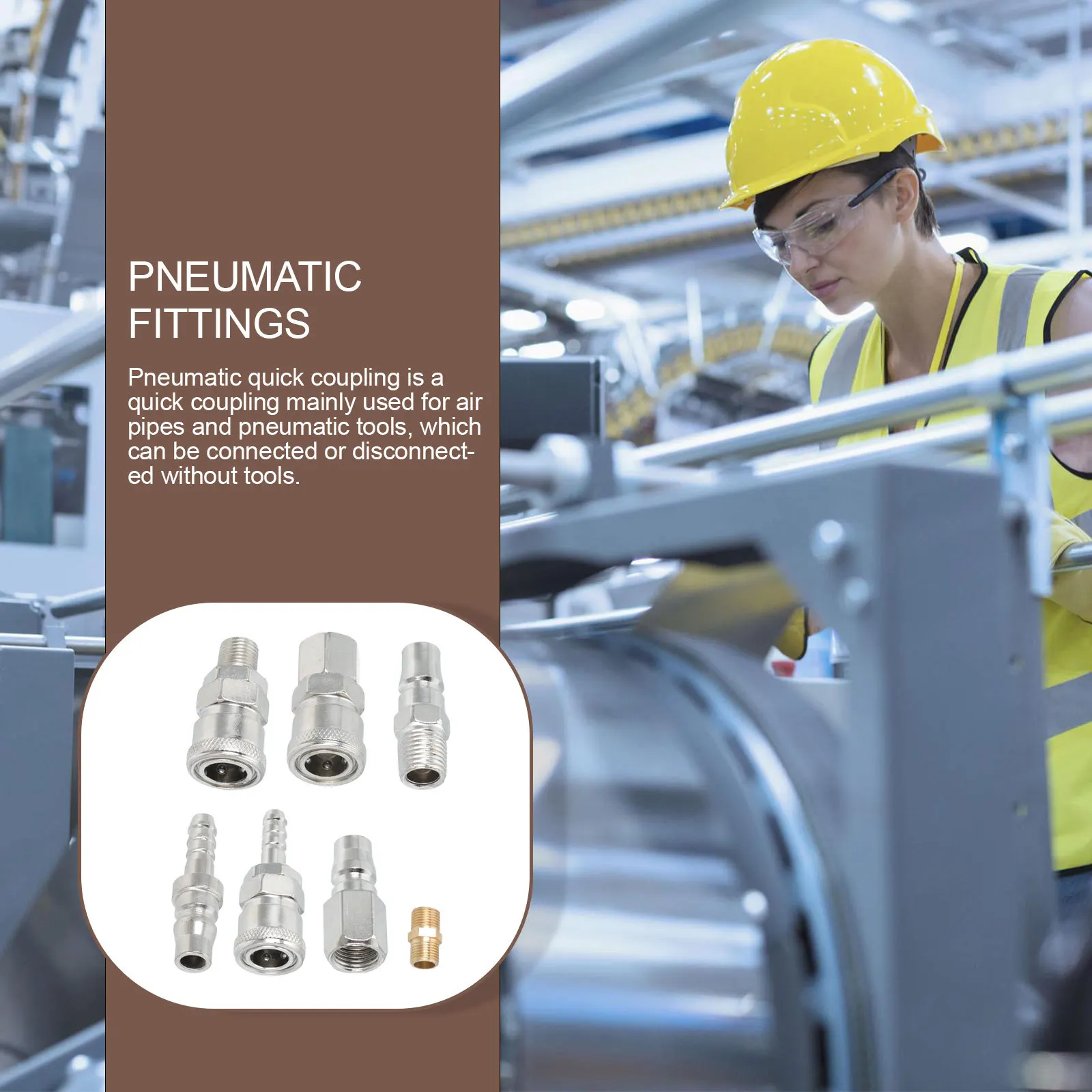 

25Pcs Hose Connectors Sturdy Metal Pneumatic Fittings Durable Trachea Connectors Leak-Proof Tube Fittings