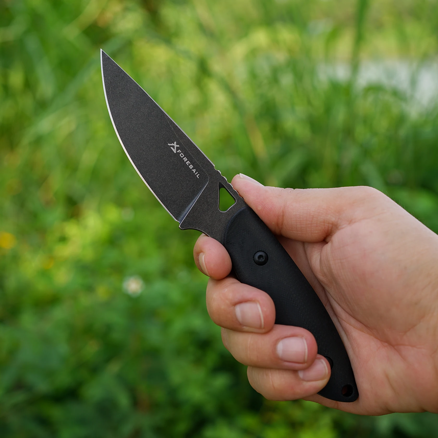Cuchillo de hoja fija, cuchillo Full Tang. Hoja de acero DC53. Mango G10, con funda Kydex, cuchillo táctico EDC fijo, cuchillos para acampar al aire libre
