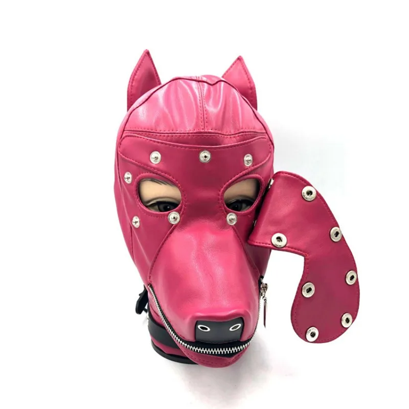 Fashion Cool Full Face Adjustable Faux Leather Bondage Hood Blindfold Mask for Halloween War Game Cosplay CS Player Headgear