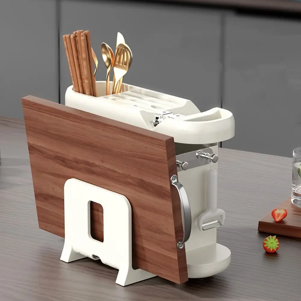 

Plastic Integrated Draining Shelf Large Capacity Detachable Tableware Storage Rack Space Saving Anti-slip Chopstick Holder