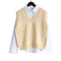 Fall Winter Sweater Vest Women 2024 Korean Fashion V Neck Sleeveless Knitted Pullover Waistcoat Female Loose Spring Jumper