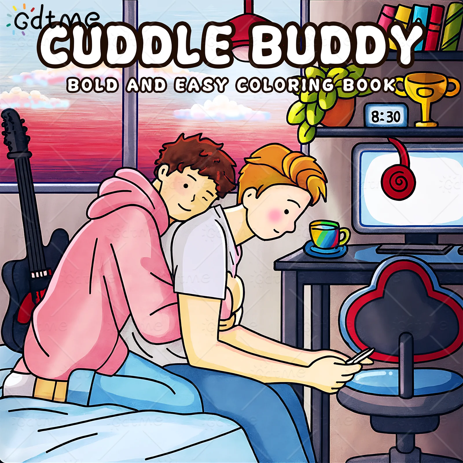 CUDDLE BUDDY Coloring Book for Couples & Friends - A Picture Book with Simple Designs for Stress Relief and Creativity