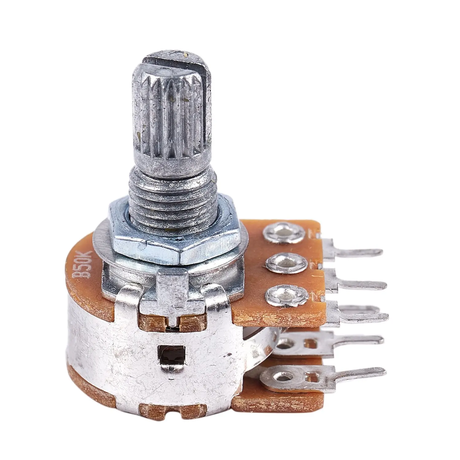 A14M 2 Pcs B50K 50K Ohm 6 Terminals Dual Linear Rotary Taper Potentiometers
