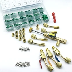 Air Conditioning Valve Refrigerant Tool Valve Core Remover Installer Kit with Dual Size 1/4
