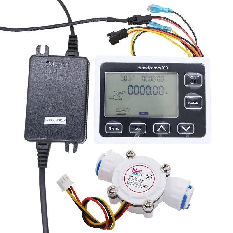 Digital Flow Meter and YF-S402B Electronic Flowmeter and Alarmer Flow Rate Display Frequency Counter Water Meter