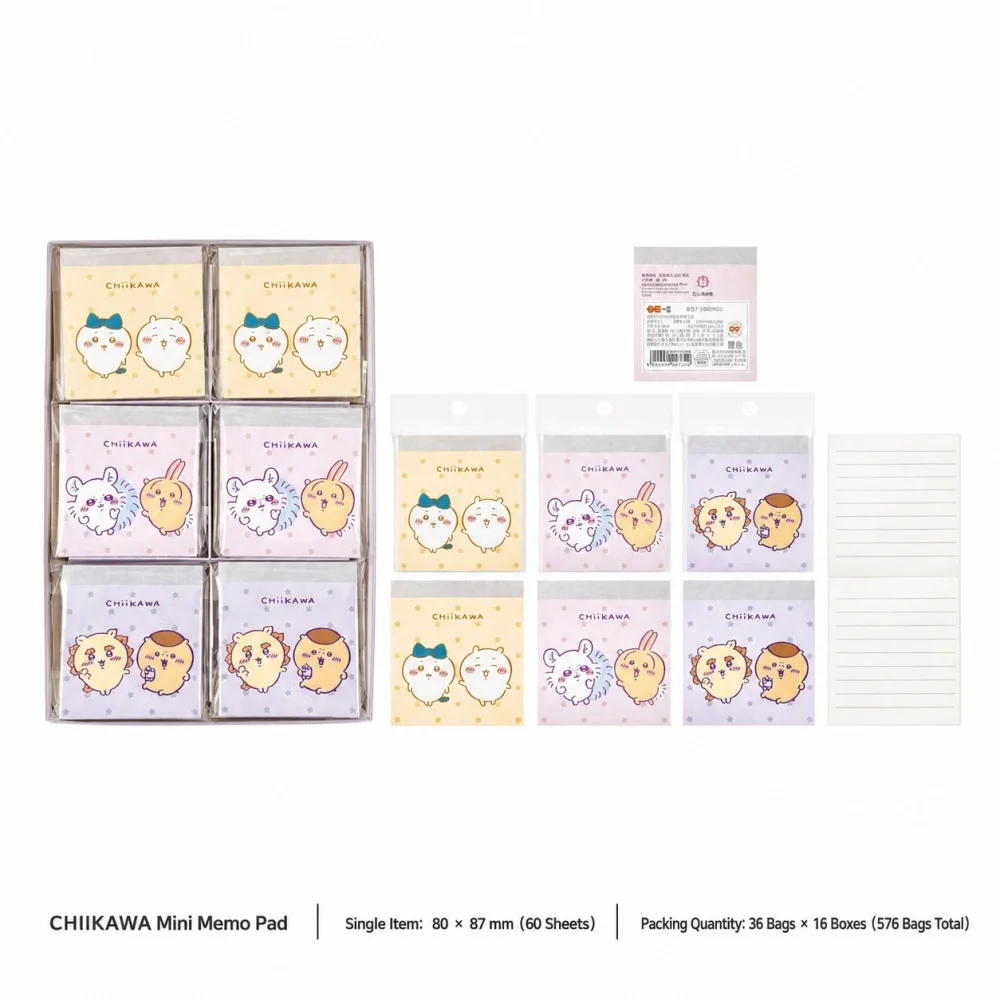 Genuine Chiikawa Mini Pocket Notepad 60 Sheets Hachiware Usagi Cute Writing Notebook for Study Journal Planner Gifts Toys