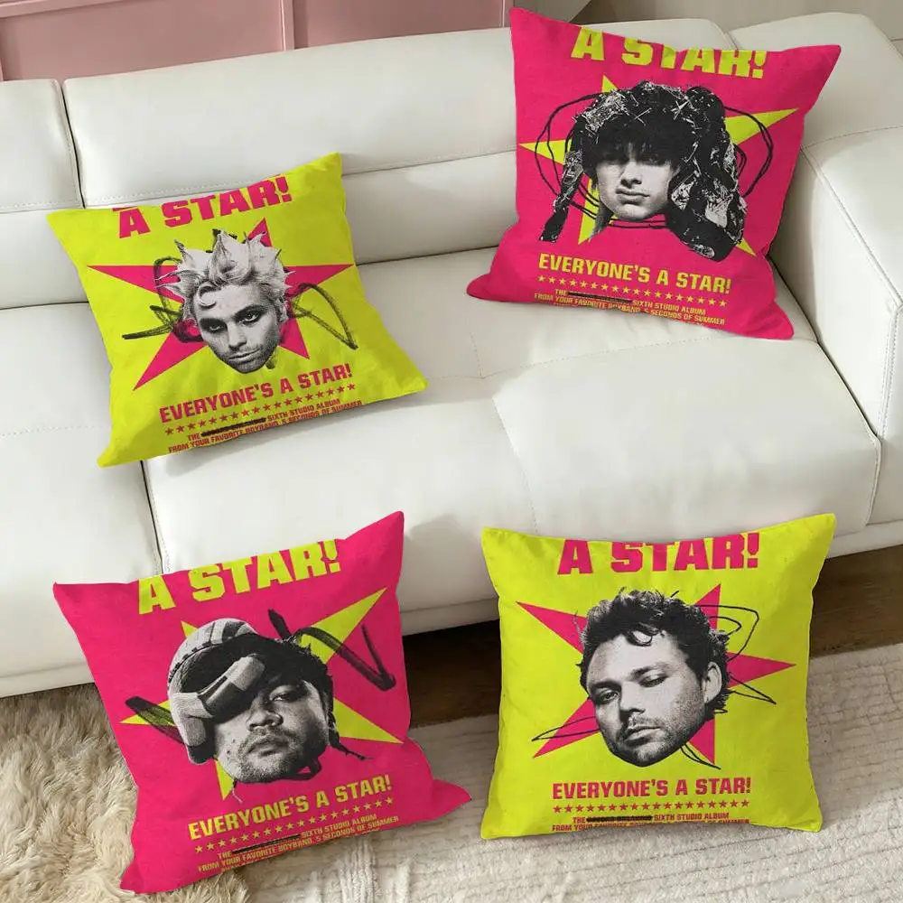5 Seconds of Summers 5SOS  Square Double-Sided printed Pillow Case Bedroom Bedside Pillow Sofa Cushion Cover