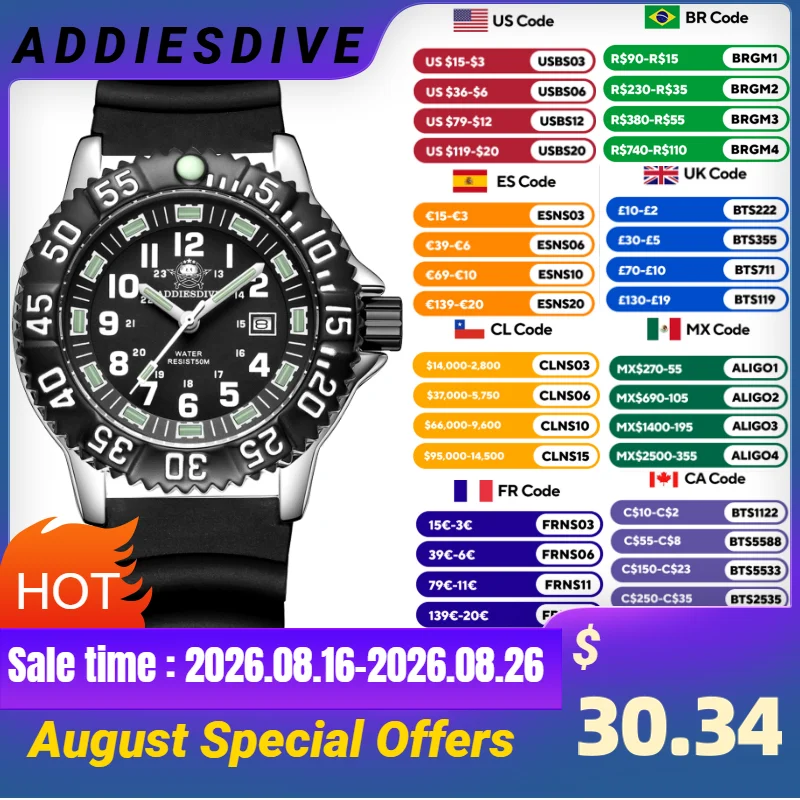 Men'S Fashion Youtube - ADDIESDIVE Fashion Casual Quartz Watches MY-050S