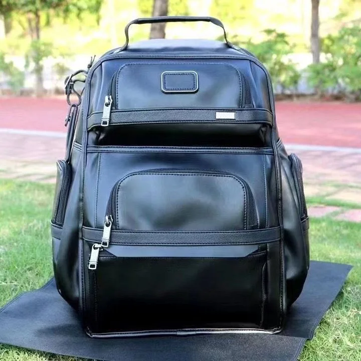 

Full leather backpack men's 9603578D3 business leisure computer bag commuter travel backpack