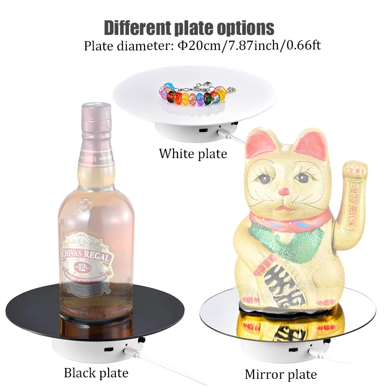 BFOLLOW 13cm/20cm Electric 360° Rotating Display Turntable 5
