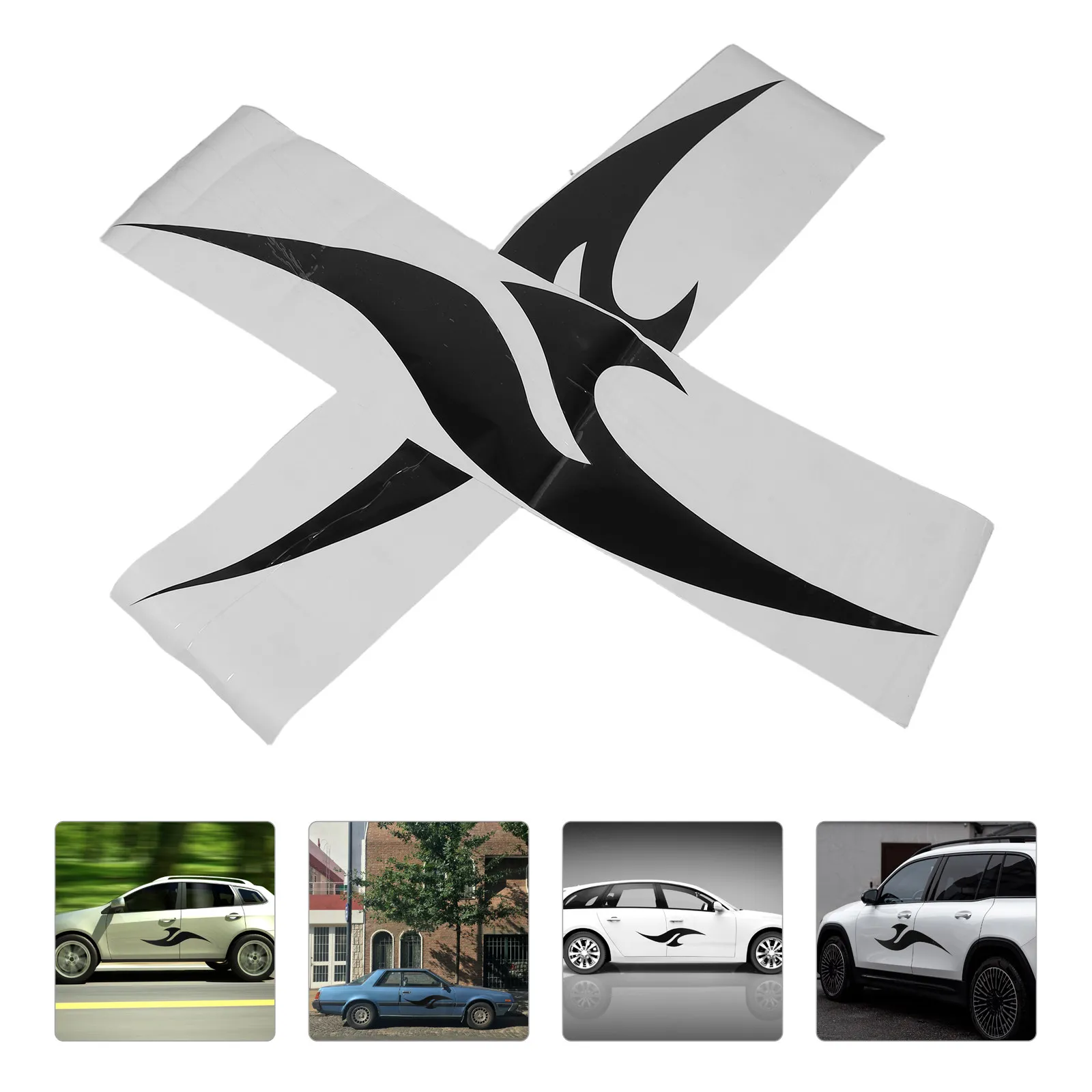 

2Pcs Car Side Skirt Decals PVC Racing Stripe Vinyl Stickers Waterproof Fade Resistant Universal Vehicle Exterior Body Graphics