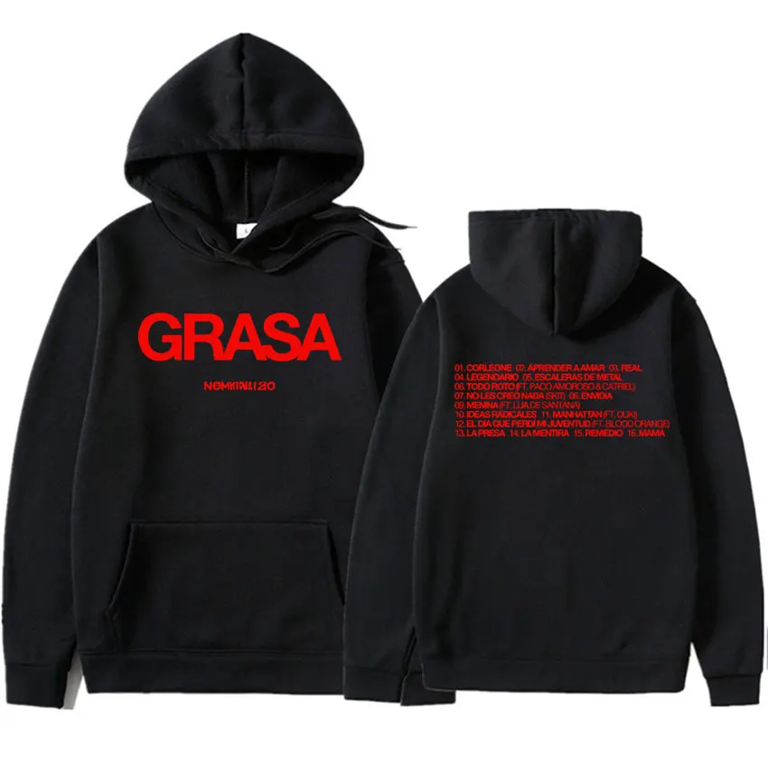 Nathy Peluso Grasa ツアー アルバム 2025 パーカー chandal ファッションヒップホップトレーナー男性快適な美的トレーナーストリート