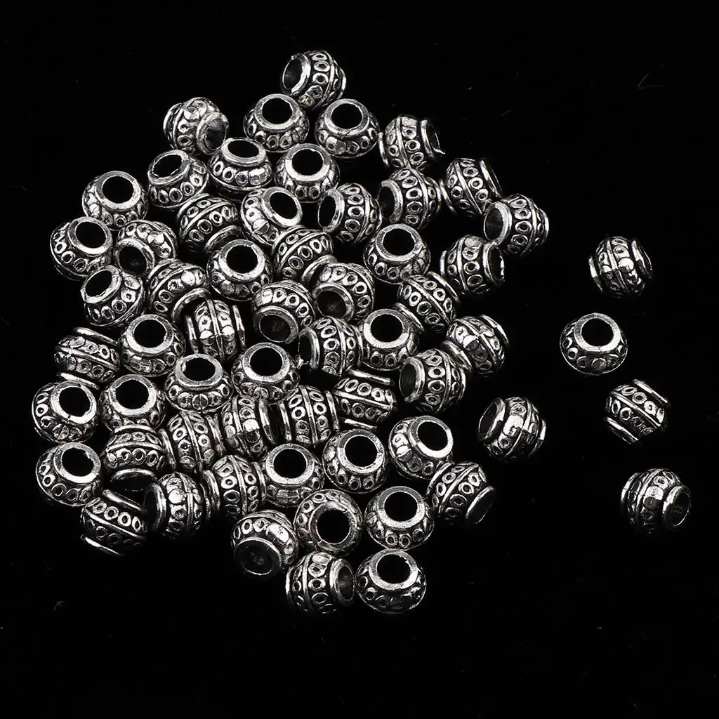 60pcs בציר tieban rondelle speer גדול חרוז חרוזי שחור אירופאי רופף עבור צמידים שרשרת ביצוע ממצאים