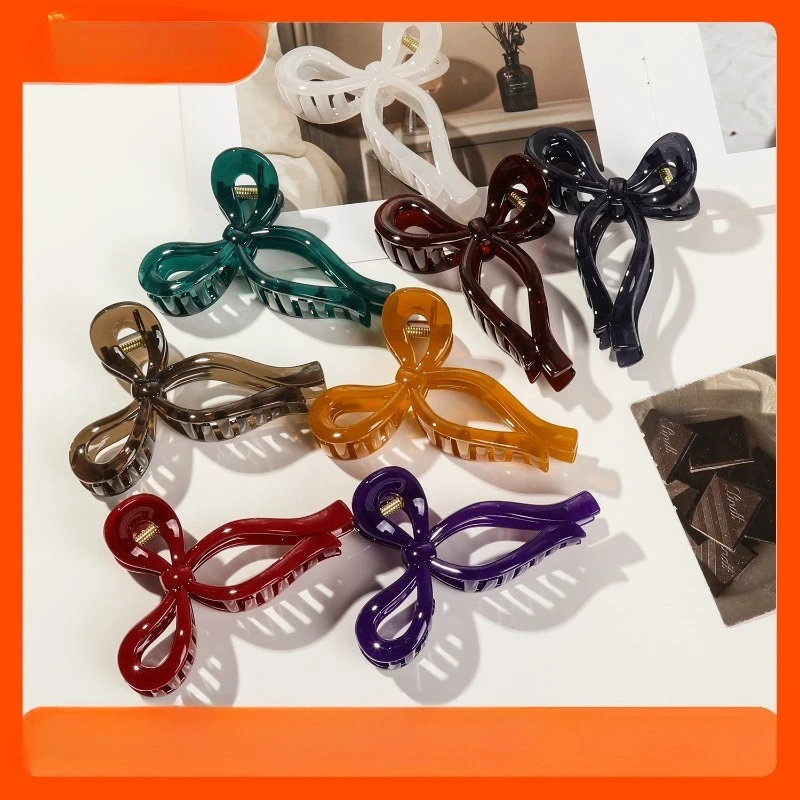 

1PC bow grab clip large disc hair card headgear temperament hairpin female back head shark clip wholesale