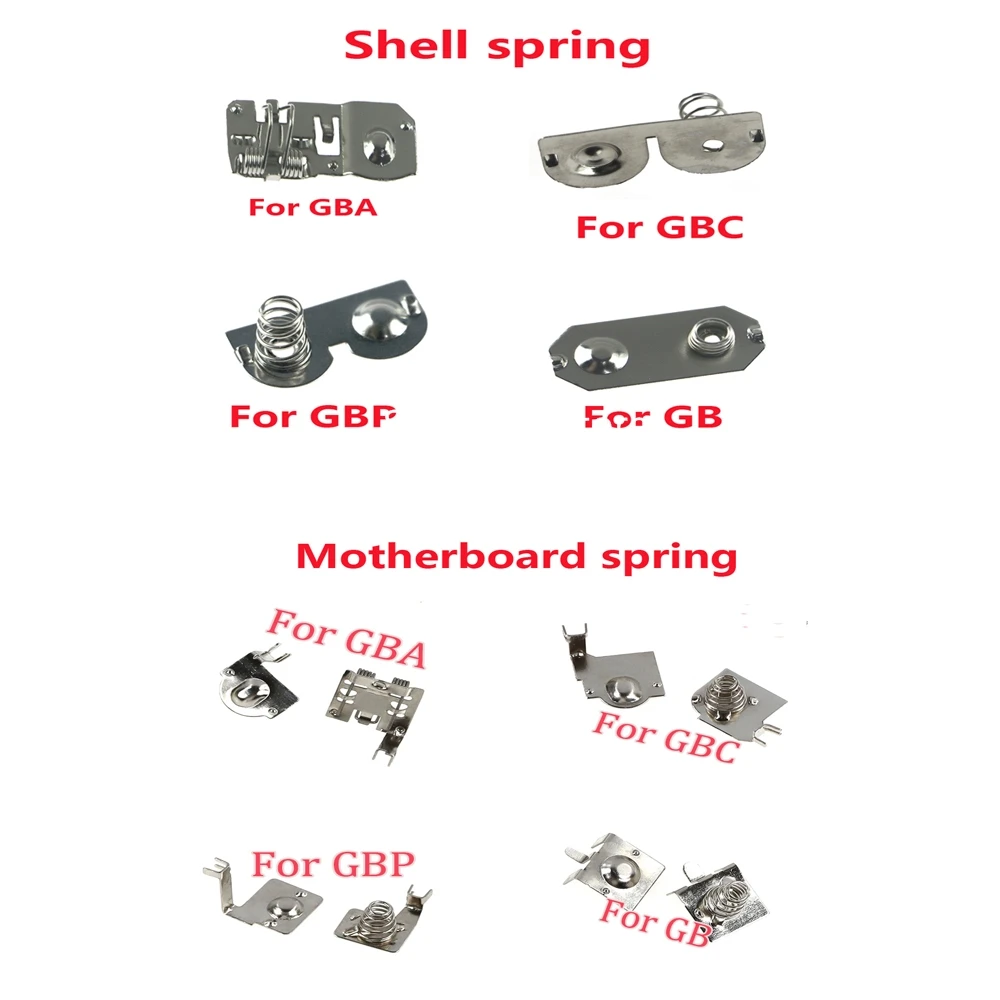 Для материнской платы GB GBC GBA GBP, клеммы аккумулятора, пружинные контакты, корпус, держатель пружины аккумулятора для цветной консоли GameBoy Advance Для материнской платы GB GBC GBA GBP, клеммы аккумулятора, пружинные контакты, корпус, держатель пружины аккумулятора для цветной консоли GameBoy Advance