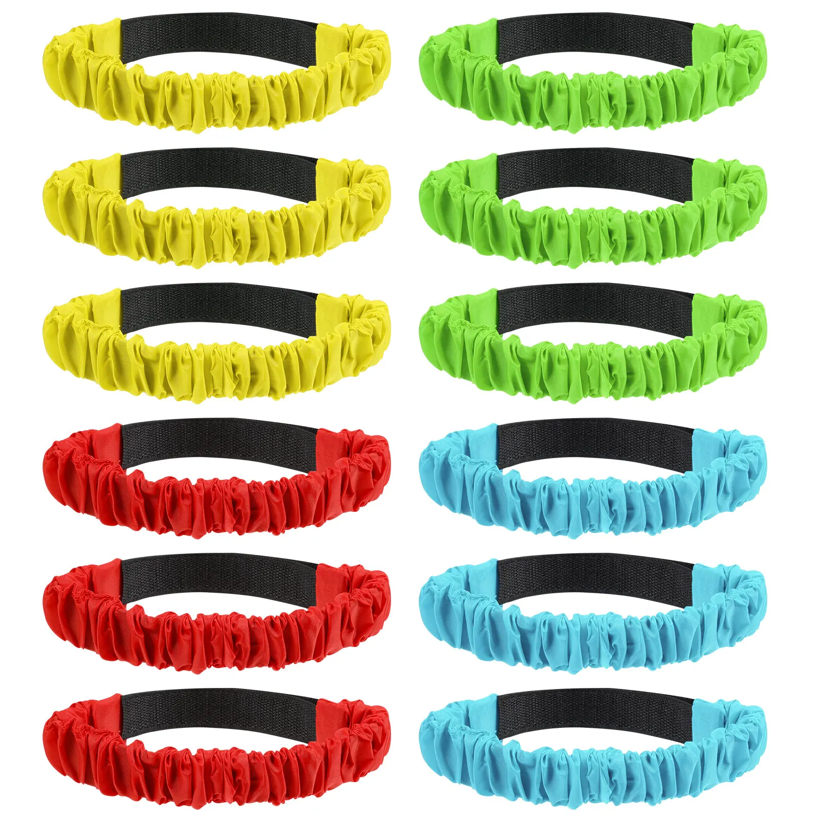 

12Pcs Race Game Bands Vibrant Elastic Leg Ties for Birthday Party Outdoor Games Family Competition Supplies 3 Legged Race Bands