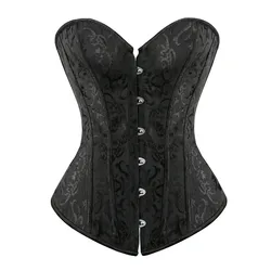 Caudatus corsetto nero Bustier Top Plus Size stampa floreale da sposa Push Up pizzo vittoriano Vintage corsetto Overbust Burlesque rosso