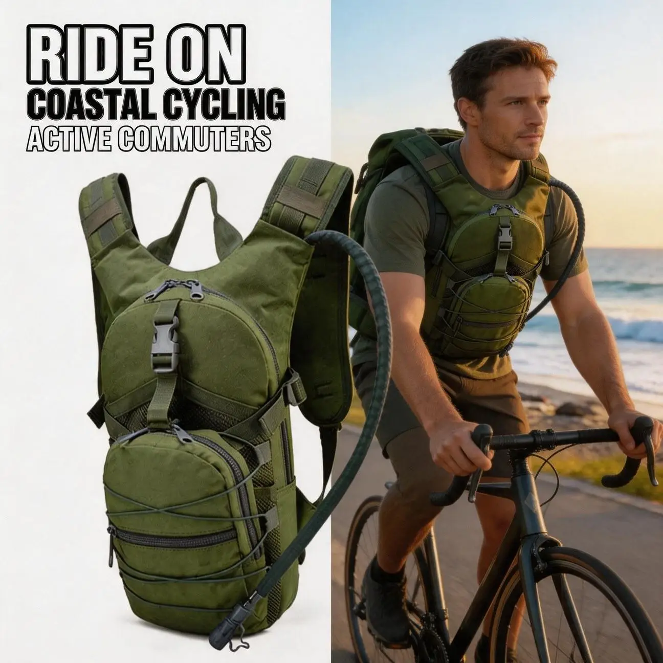 New Cycling Hiking Mountaineering Backpack Bag With Water Bladder Hose for School and Work
