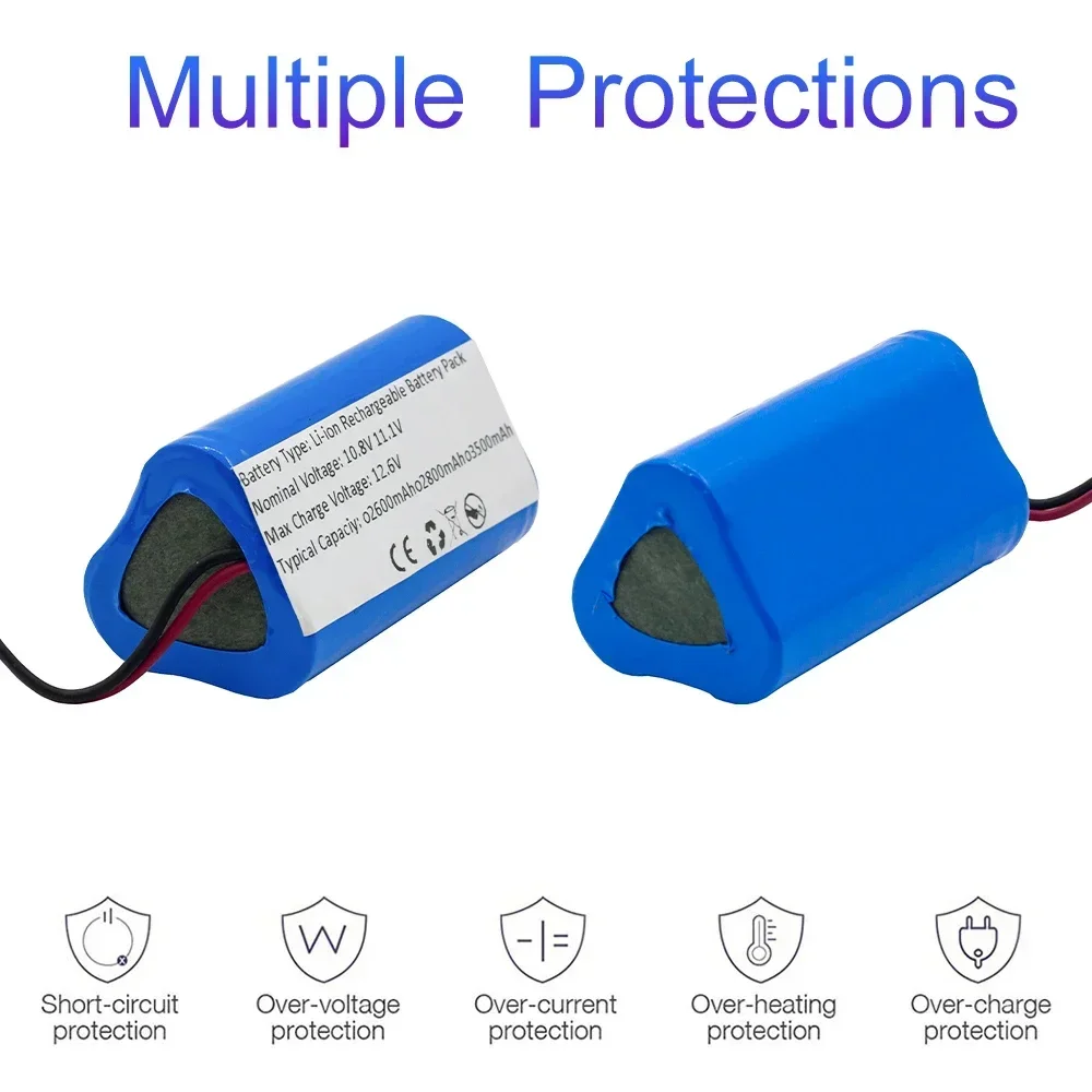 10.8V 11.1V Lithium Battery For CECOTEC For CONGA Slim 890,Wet Robotic Vacuum Cleaner 18650 Rechargeable Battery Dropshipping