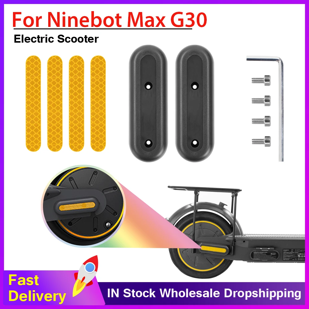 1Set Reflective Sticker Rear Wheel Hub Protective Shell Case  For Ninebot Max G30 G30D Electric Scooter Decorative Cover Parts