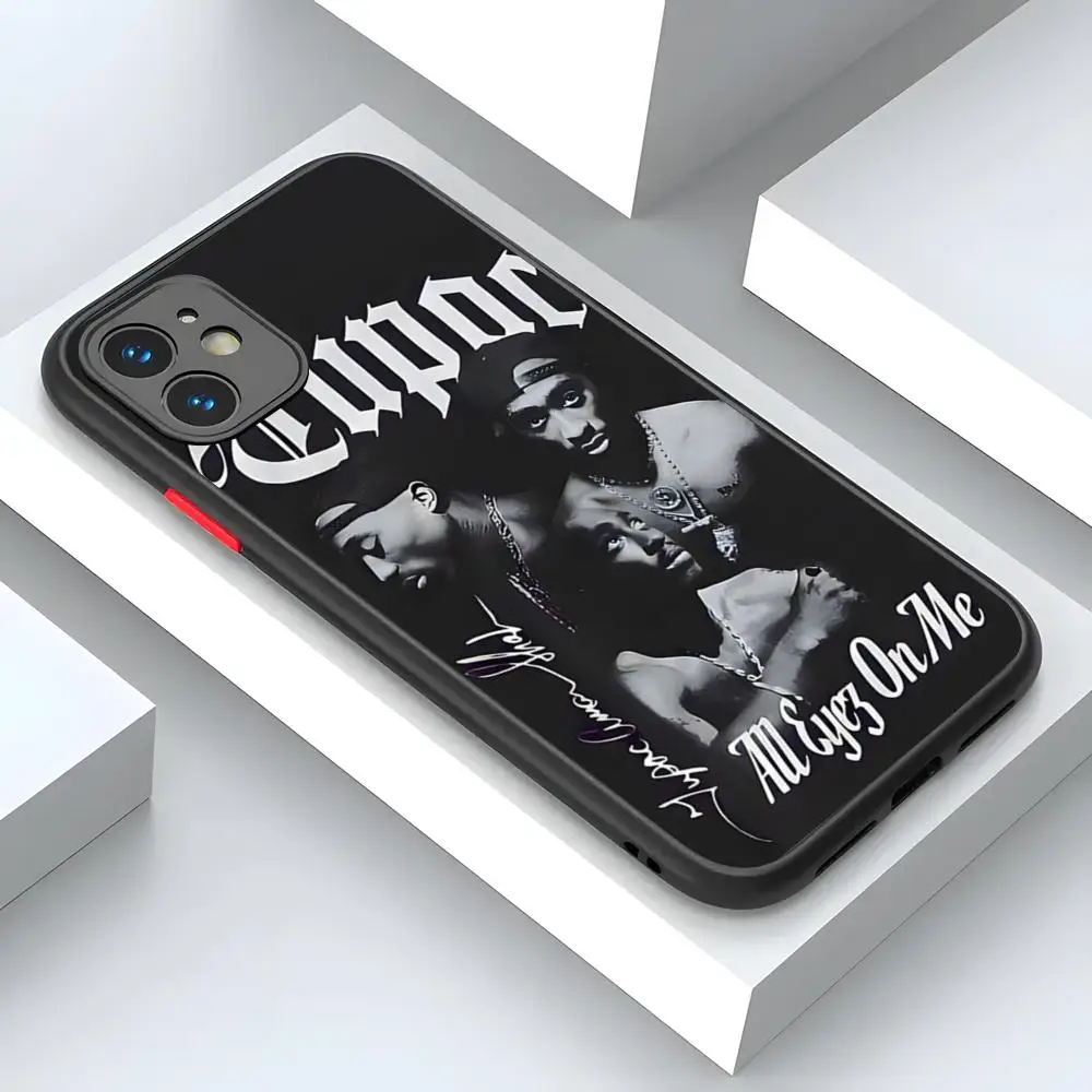 مغني الراب 2Pac المغني توباك جراب هاتف آيفون 17 16 15 14 13 12 11 برو ماكس ميني SE 7 8 زائد للصدمات الصلب ماتي غطاء Fundas #2
